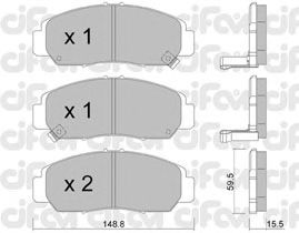 Комплект тормозных колодок, дисковый тормоз 822-462-0