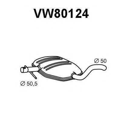 Средний глушитель выхлопных газов VW80124