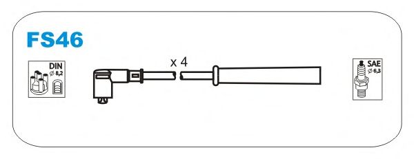 Комплект проводов зажигания FS46