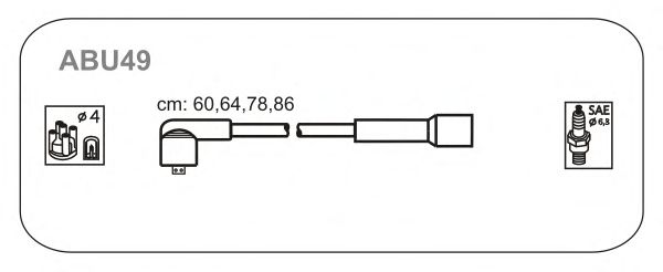 Комплект проводов зажигания ABU49