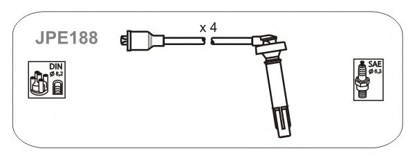Комплект проводов зажигания JPE188
