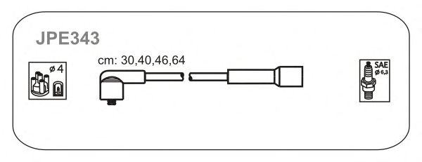 Комплект проводов зажигания JPE343