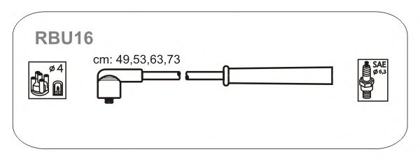 Комплект проводов зажигания RBU16