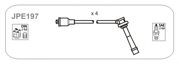 Комплект проводов зажигания JPE197