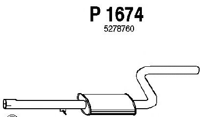 Средний глушитель выхлопных газов P1674