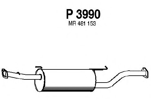 Средний глушитель выхлопных газов P3990