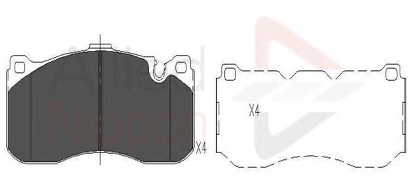 Комплект тормозных колодок, дисковый тормоз ADB06005