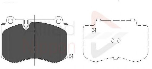 Комплект тормозных колодок, дисковый тормоз ADB06020