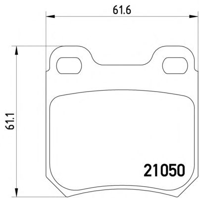 Комплект тормозных колодок, дисковый тормоз 2105002