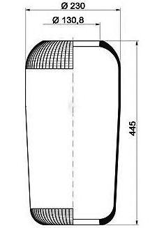 Soufflet à air, suspension pneumatique 084.097-70A