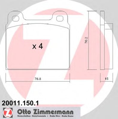 Комплект тормозных колодок, дисковый тормоз 20011.150.1