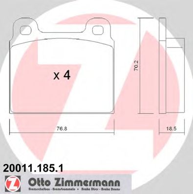 Комплект тормозных колодок, дисковый тормоз 20011.185.1