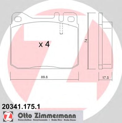 Комплект тормозных колодок, дисковый тормоз 20341.175.1