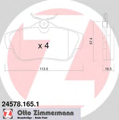 Комплект тормозных колодок, дисковый тормоз 24578.165.1