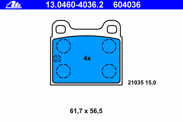 Комплект тормозных колодок, дисковый тормоз 13.0460-4036.2