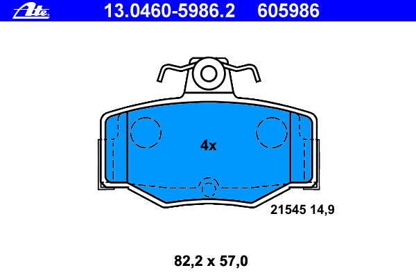 Комплект тормозных колодок, дисковый тормоз 13.0460-5986.2