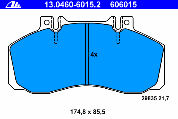 Комплект тормозных колодок, дисковый тормоз 13.0460-6015.2