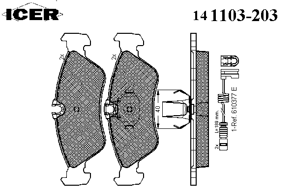 Комплект тормозных колодок, дисковый тормоз 141103-203