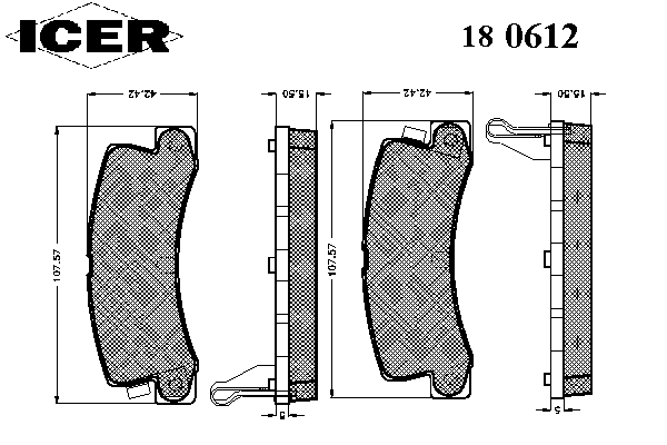 Комплект тормозных колодок, дисковый тормоз 180612