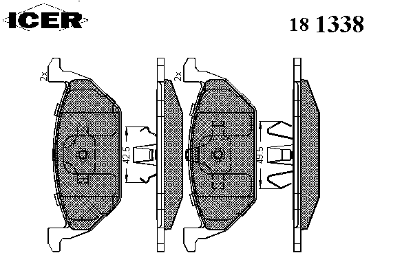 Kit de plaquettes de frein, frein à disque 181338