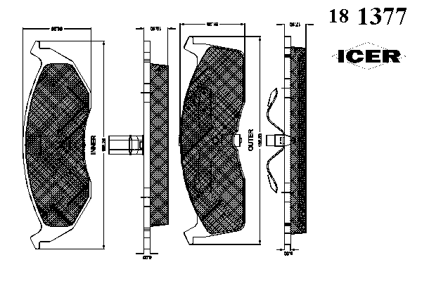Kit de plaquettes de frein, frein à disque 181377