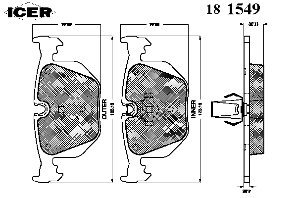 Kit de plaquettes de frein, frein à disque 181549