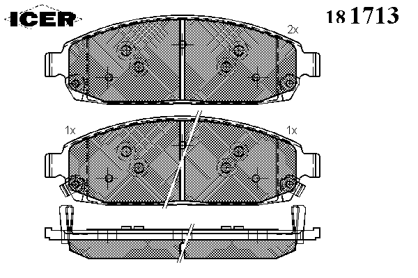 Комплект тормозных колодок, дисковый тормоз 181713