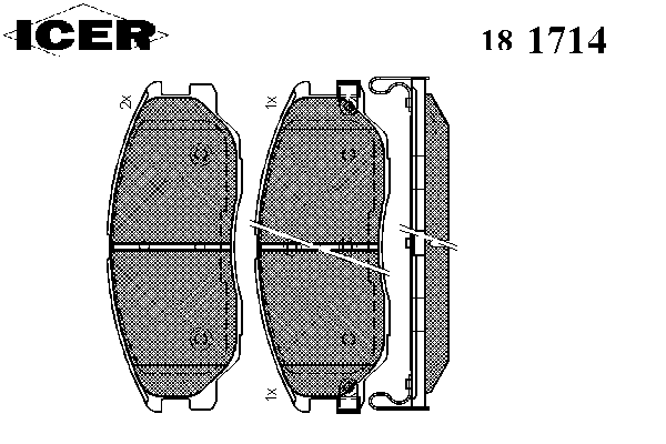 Комплект тормозных колодок, дисковый тормоз 181714