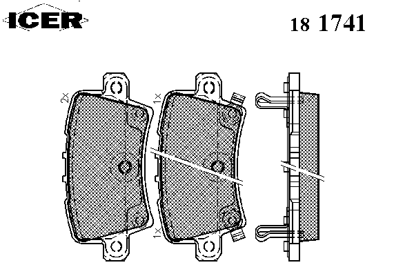 Kit de plaquettes de frein, frein à disque 181741