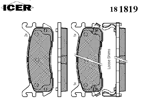 Kit de plaquettes de frein, frein à disque 181819