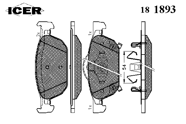 Комплект тормозных колодок, дисковый тормоз 181893