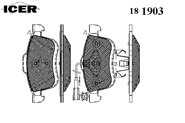 Комплект тормозных колодок, дисковый тормоз 181903