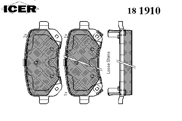 Комплект тормозных колодок, дисковый тормоз 181910