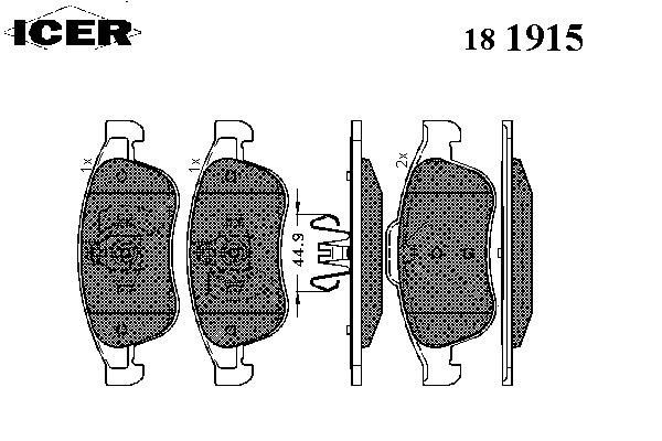 Комплект тормозных колодок, дисковый тормоз 181915