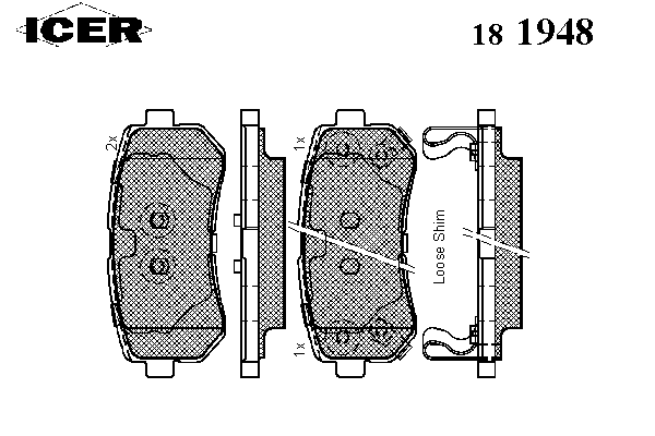 Комплект тормозных колодок, дисковый тормоз 181948