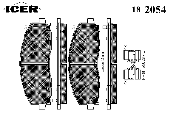 Kit de plaquettes de frein, frein à disque 182054