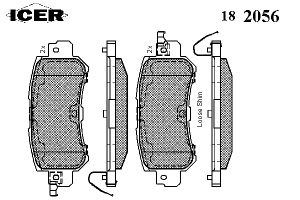 Комплект тормозных колодок, дисковый тормоз 182056