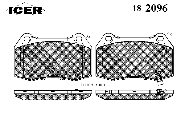 Комплект тормозных колодок, дисковый тормоз 182096