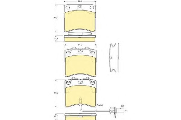 Комплект тормозных колодок, дисковый тормоз 6113681