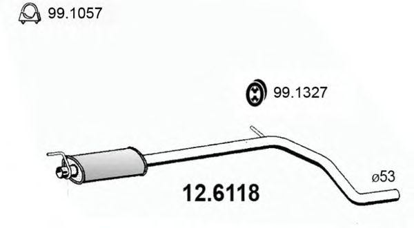 Средний глушитель выхлопных газов 12.6118