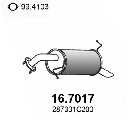 Глушитель выхлопных газов конечный 16.7017