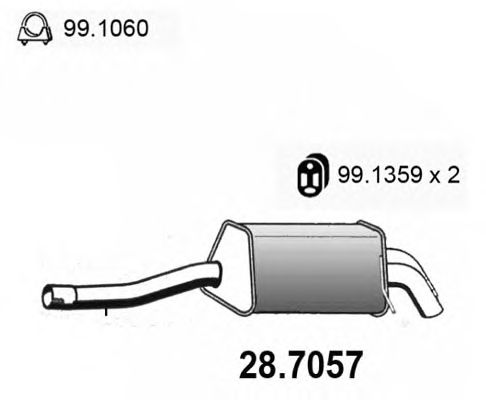 Глушитель выхлопных газов конечный 28.7057