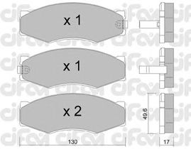 Комплект тормозных колодок, дисковый тормоз 822-066-1