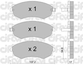 Комплект тормозных колодок, дисковый тормоз 822-190-1