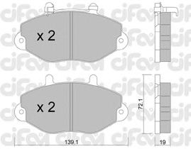 Комплект тормозных колодок, дисковый тормоз 822-195-1