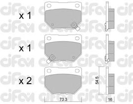 Kit de plaquettes de frein, frein à disque 822-501-0