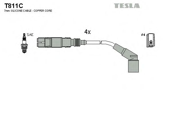 Комплект проводов зажигания T811C