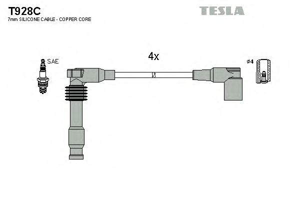 Комплект проводов зажигания T928C