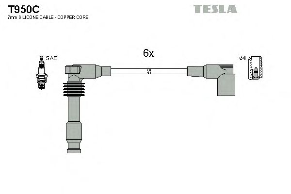 Комплект проводов зажигания T950C