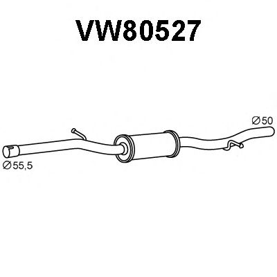 Средний глушитель выхлопных газов VW80527